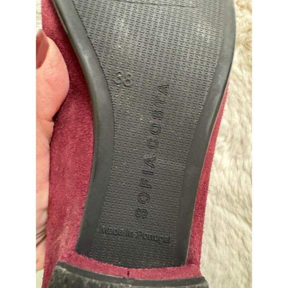 Pel’arte Women’s Ballerina Flats Red Suede Tassel Fall Black Cap Holiday 7.5/38 - Picture 4 of 10